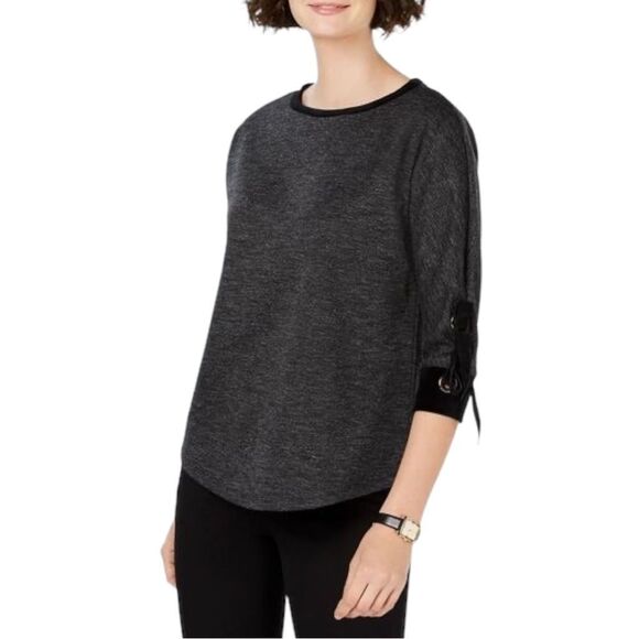 NWT! Charter Club Womens Sz M sweater Blouse Scoop Neck Dolman 3/4 Sleeve - Picture 3 of 15